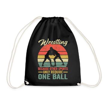 Ringen, weil andere Sportarten einen Ball erfordern - Turnbeutel - Schwarz - Vorne