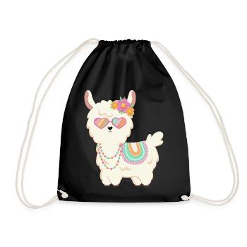 Sweet Llama Summer - Drawstring Bag - black - Front