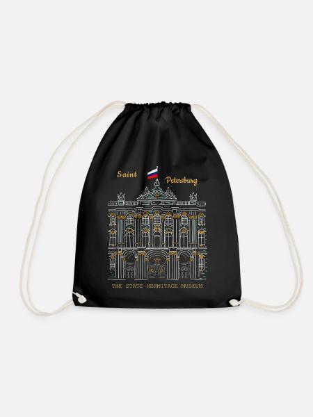 Sankt Petersburg, Eremitage, Zeichnung Russland - Turnbeutel - Schwarz