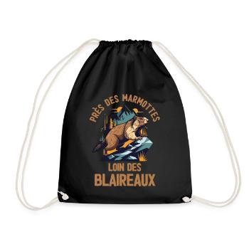 Humour marmotte - Sac de sport léger - noir - Devant