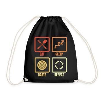 Eat Sleep Darts Repeat - Drawstring Bag - black - Front