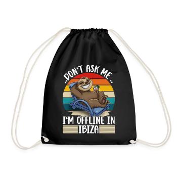 Ibiza Urlaub Reise - Turnbeutel - Schwarz - Vorne