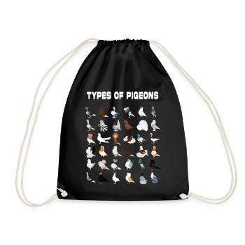 Types de pigeons Pigeons du monde Pigeons - Sac de sport léger - noir - Devant