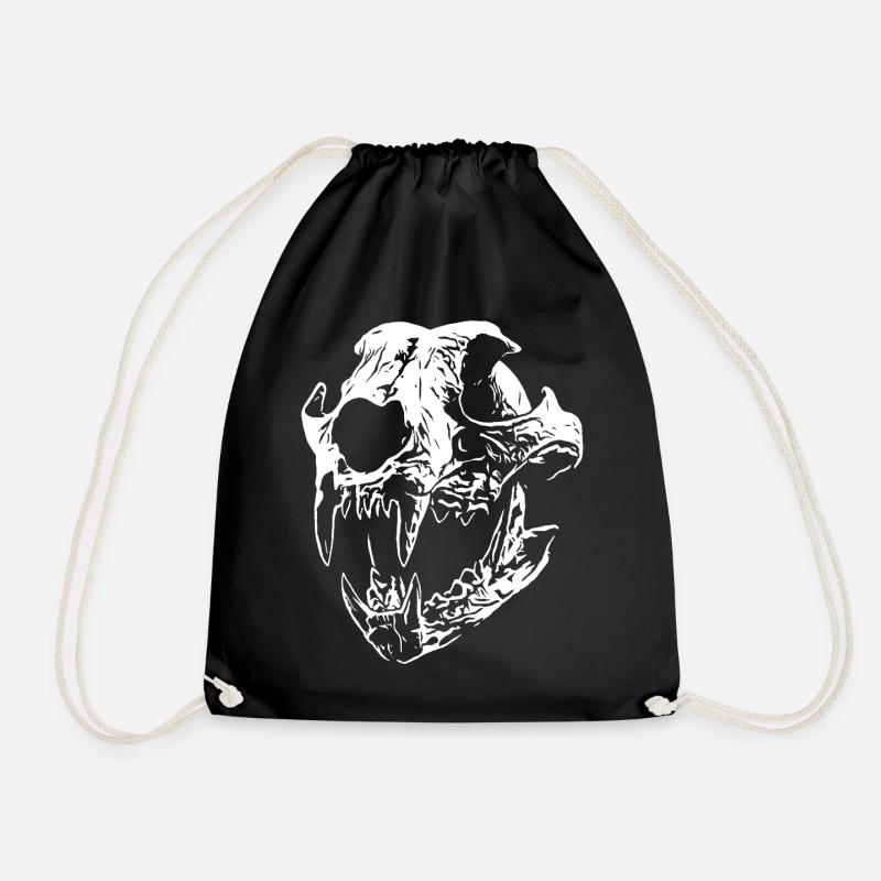 Smilodon Schädel mit scharfen Zähnen - Turnbeutel - Schwarz