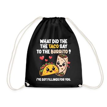 Taco Burrito Love Mexican Food Lover - Drawstring Bag - black - Front
