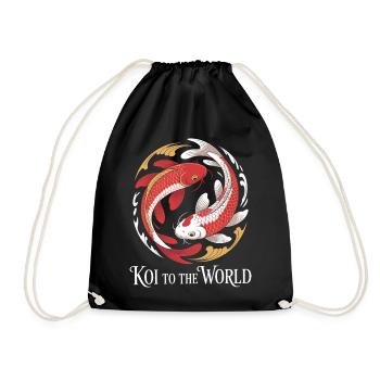 Humour Poisson Koi Japonais Asiatique - Sac de sport léger - noir - Devant