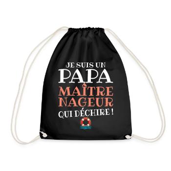 MNS Papa Maitre Nageur Qui Déchire - Sac de sport léger - noir - Devant
