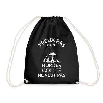 Jpeux Pas Mon Border Collie veut pas  - Sac de sport léger - noir - Devant