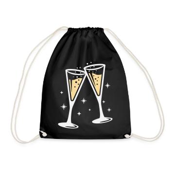 Sektglas Prosecco Sekt Alkohol Prost - Sac de sport léger - noir - Devant