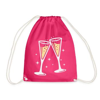 Sektglas Prosecco Sekt Alkohol Prost - Sac de sport léger - fuchsia - Devant