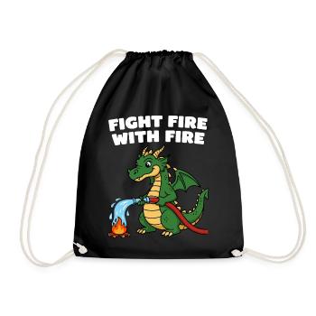 Dragon rescue with water jet - Drawstring Bag - black - Front