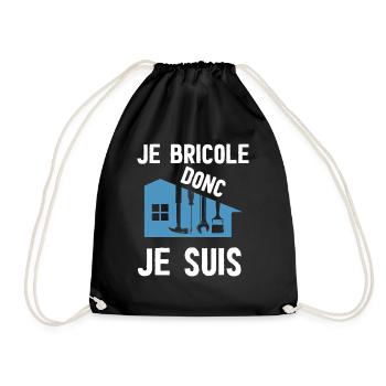 Je Bricole Donc Je Suis - Sac de sport léger - noir - Devant