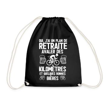 Retirement plan: bikes and beers - Drawstring Bag - black - Front