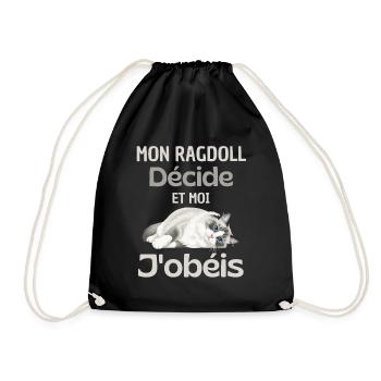 Mon Ragdoll Décide, Moi J’obéis - Sac de sport léger - noir - Devant