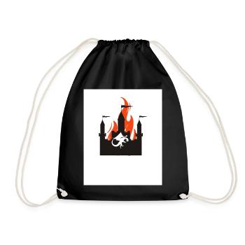 Burning Dragon Castle - Drawstring Bag - black - Front