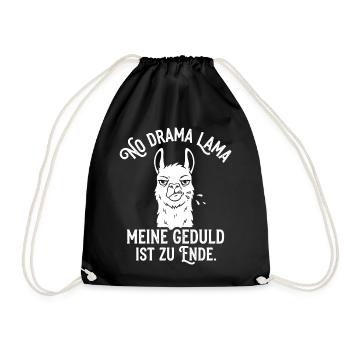 No Drama Lama – Geduld Ist Ende - Turnbeutel - Schwarz - Vorne