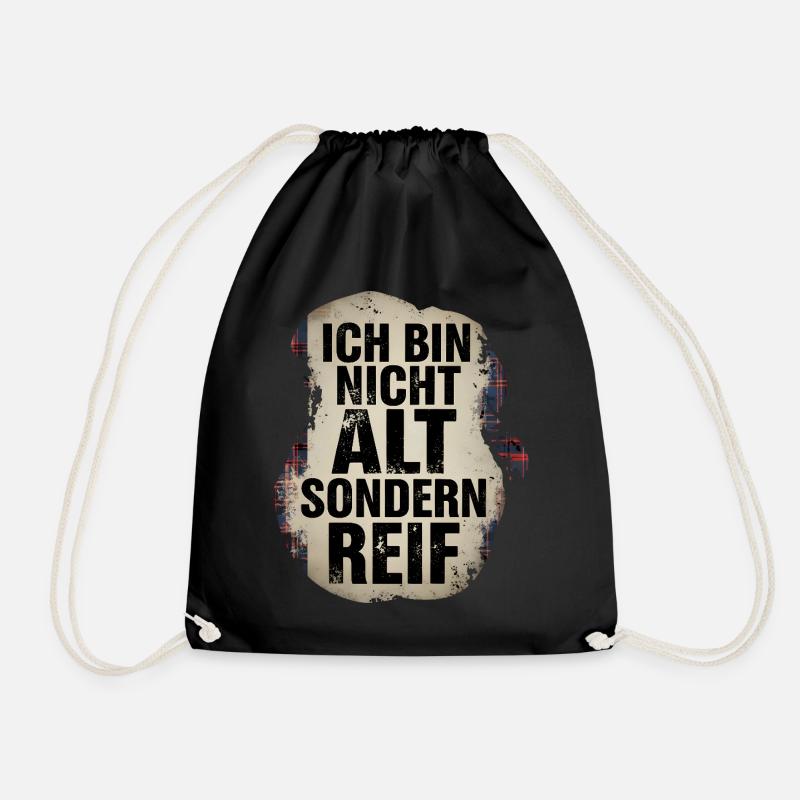 I'm not old but mature - Drawstring Bag - black