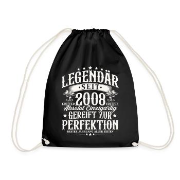 Cadeau vintage 18 anniversaires vintage 2008 - Sac de sport léger - noir - Devant
