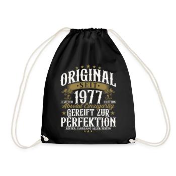 Cadeau d’anniversaire vintage original de 1977 - Sac de sport léger - noir - Devant