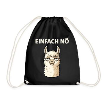Lama funny saying just nope - Drawstring Bag - black - Front
