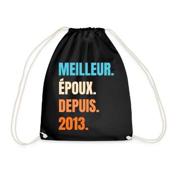 Best Husband Since 2013 Gift Husband - Drawstring Bag - black - Front
