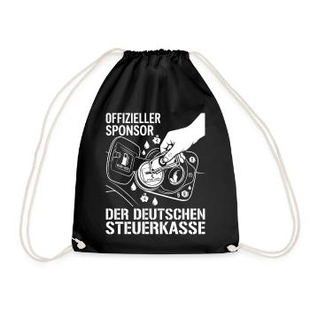 Offizieller Sponsor Der Deutschen Steuerkasse - Turnbeutel - Schwarz - Vorne