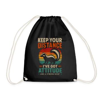 Keep Your Distance Motivation Aesthetic - Drawstring Bag - black - Front