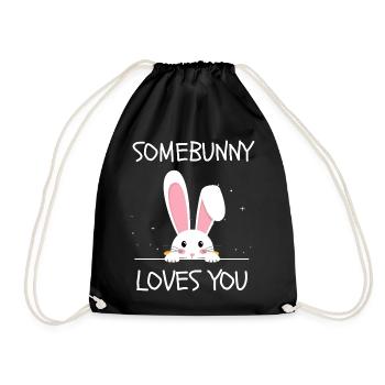 Quelqu’un t’aime Petit lapin mignon - Sac de sport léger - noir - Devant