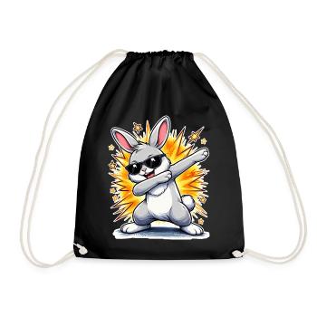 Dabbing Bunny - Drawstring Bag - black - Front