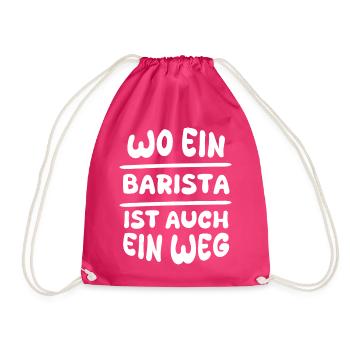 Geschenk für Barista - Turnbeutel - Fuchsia - Vorne