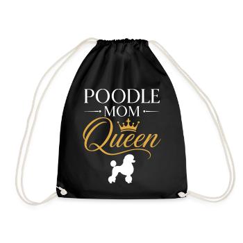 Poodle Queen Mom Crown - Drawstring Bag - black - Front