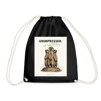 Unimpressed Funny Meerkat - Turnbeutel - Schwarz - Vorne