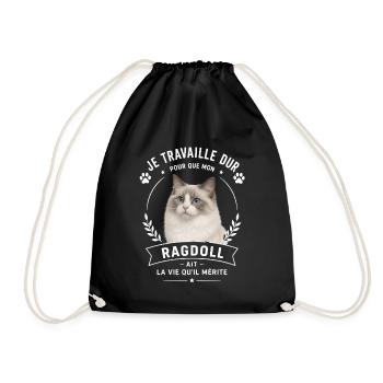 Humour chat de race Ragdoll  - Sac de sport léger - noir - Devant