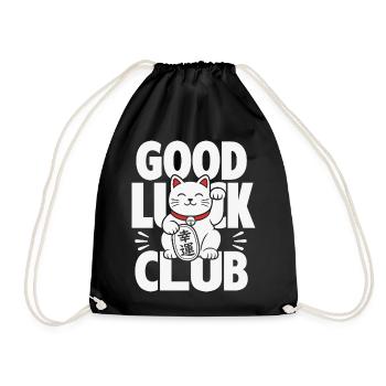 Good Luck Club Winkende Katze - Turnbeutel - Schwarz - Vorne