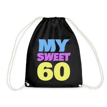sweet 60 - Drawstring Bag - black - Front