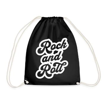 Rock and Roll Handskript-Logo T-Shirt - Turnbeutel - Schwarz - Vorne