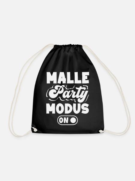 Malle Party Mallorca Schlager Crew Geschenk - Turnbeutel - Schwarz