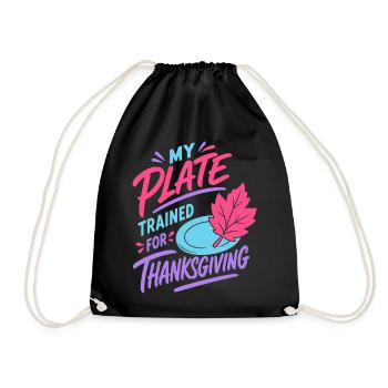 Thanksgiving-Teller im Training - Turnbeutel - Schwarz - Vorne