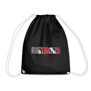 Racing Matching Family Race Car Pit Crew Mom - Drawstring Bag - black - Front