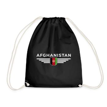 Afghanistan Design – Pride and Culture - Drawstring Bag - black - Front