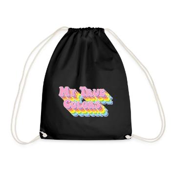 My true colors: rainbow vintage - Drawstring Bag - black - Front