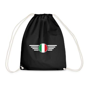 Italienisches Flair T-Shirt - Turnbeutel - Schwarz - Vorne