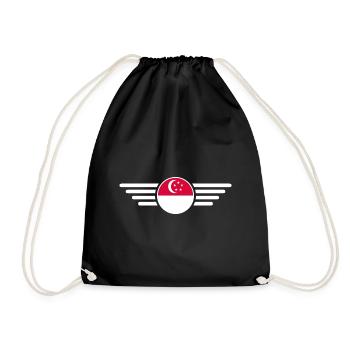 T-shirt design de style singapourien - Sac de sport léger - noir - Devant