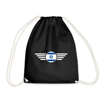 I Love Israel Elegance Style Design T-Shirt - Drawstring Bag - black - Front