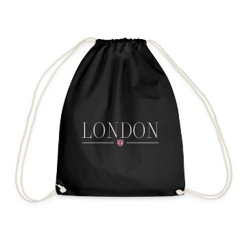 Londoner Stil Desing T-Shirt - Turnbeutel - Schwarz - Vorne