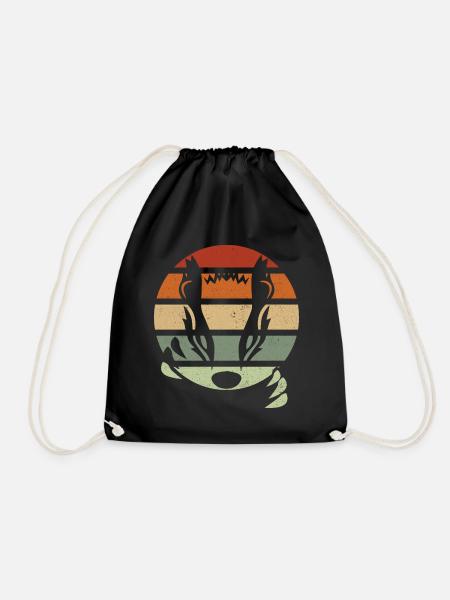 honey badger - Drawstring Bag - black