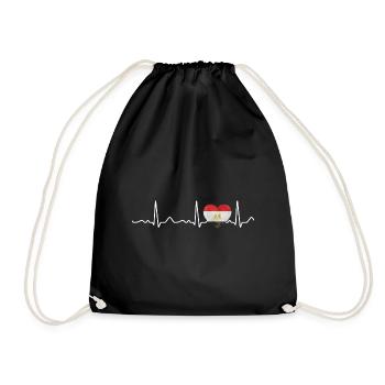 Egypt - Heartbeat, pulse, heart line, ECG - Drawstring Bag - black - Front