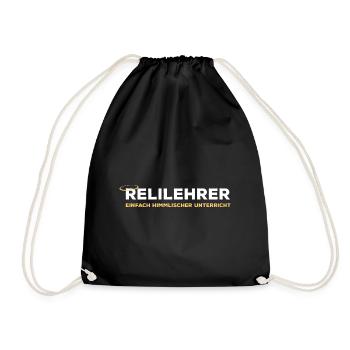 Relilehrer Religion Referendar Religionslehrer - Turnbeutel - Schwarz - Vorne