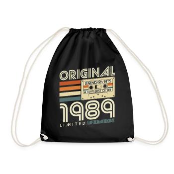 Original 1989 Vintage Vintage Rétro Anniversaire - Sac de sport léger - noir - Devant