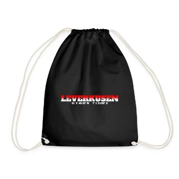 Leverkusener Koordinaten Leverkusen - Turnbeutel - Schwarz - Vorne